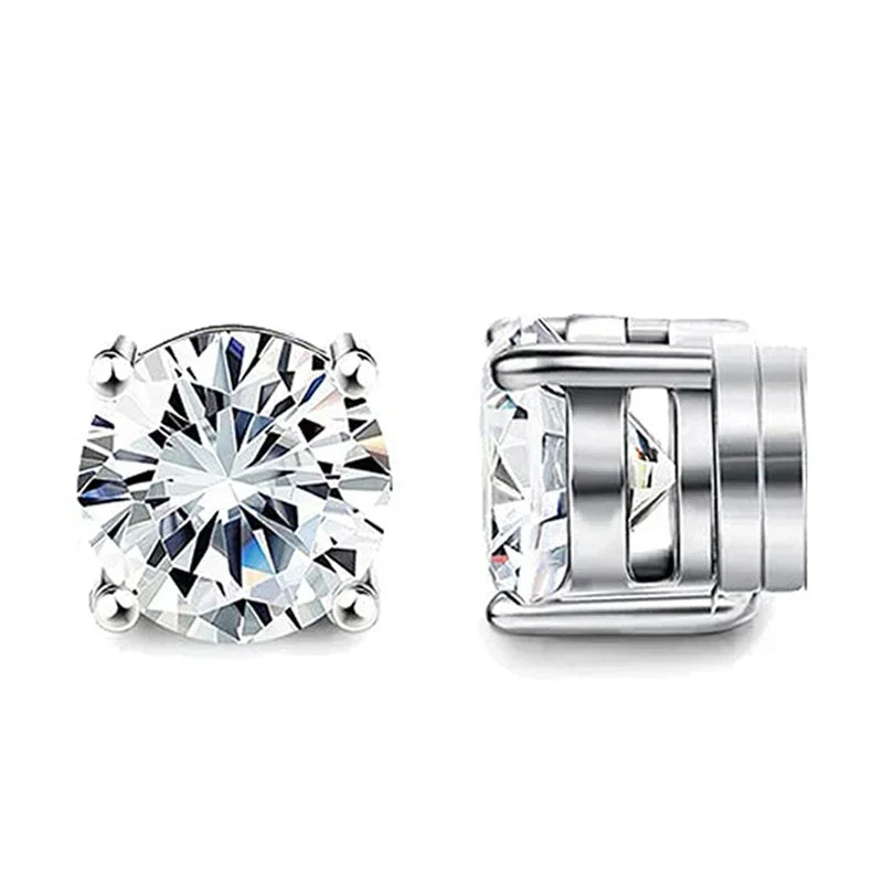 Magnetic Clip Zircon Earrings – Non-Piercing Unisex Studs