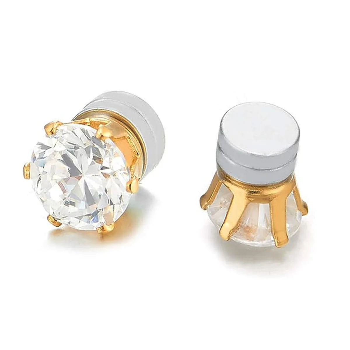 Magnetic Zircon Clip Stud Earrings – Non-Piercing Unisex (1/3/6 Pairs)